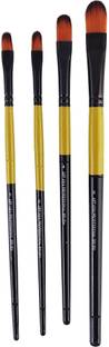 art asia 4 Filbert Brushes in Synthetic Bristle for Water , Poster Color & Acrylic Painting