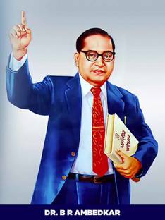 Self Adhesive UV Coated High Resolution Vinyl Print – Dr. BR Ambedkar Poster Fine Art Print