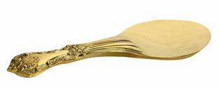 A & H ENTERPRISES Brass Rice Serving Spoon Big Set of 1 pc, Floral Design, 9'' Inch Rice Palta Brass Serving Spoon