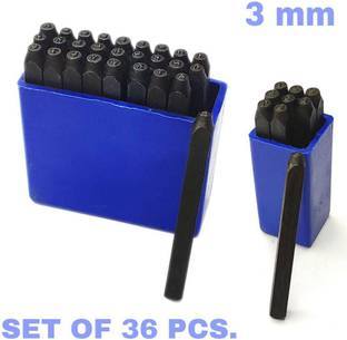 Luxuro Size 1/8" 3MM Small Steel Die Metal Stamping kit Punch Number Letter Alphabet Punches & Punching Machines