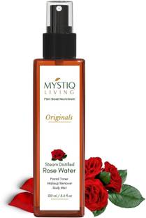 Mystiq Living Natural Rose Water / Skin Toner Spray For Face, Body and Hair