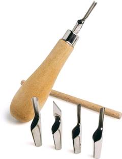Levin 5 in 1 Linoleum Cutter Tools. 5 Blade Set for Lino Cutting Combination Chisel Set