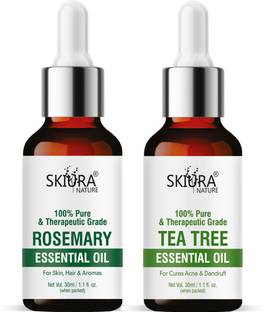 Skiura Nature 100% Pure Rosemary Essential Oil & Tea Tree Essential Oil (Combo of 2) Hair Oil