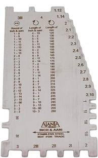 Erasio Ajanta Bangle & Bracelet Scale Gauge in Inch, Aani & Metric for Measuring Sizes Height Gauge