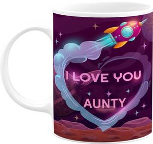 PrintingZone I Love You Aunty Annivarsary Birthday Gift Faimily Tea Milk Cup Ceramic Coffee Mug