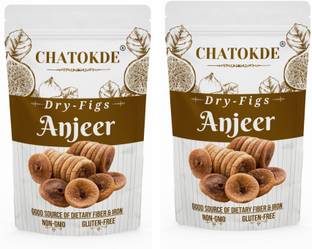 CHATOKDE Dried Fig Dry Fruits Afghani Anjeer, 400g(200gm*2) No Sugar Added Figs