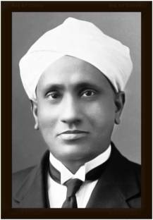 Braj Art Gallery Sir C V Raman Physicist B&W Portrait Photo Frame Digital Reprint 19.5 inch x 13.5 inch Painting