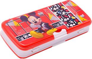 SKI Xylo Big Pencil Box with White Board Mickey Art Plastic Pencil Box