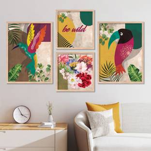 Wall Decor Posters with Frame for Room Wall - Modern Mandala Art Framed Paintings Paper Print