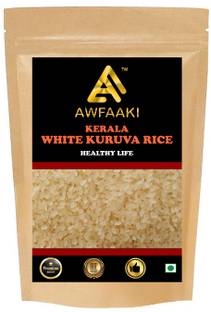 AWFAAKI WHITE KURUVA RICE / KERALA RICE / WHITE RICE 1 KG Kuruva Rice (Medium Grain, Polished)