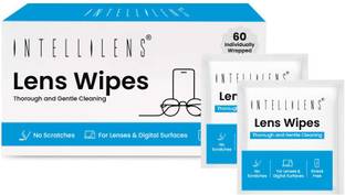 Intellilens Micro-fine Tissue Lens Cleaner Wipes (Pack of 60)  Lens Cleaner