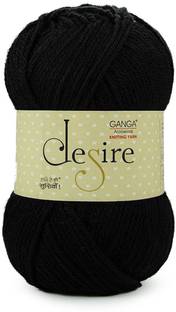 GANGA Desire Hand Knitting and Crochet yarn (Black) (200gms)