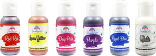 JAMBOREE Concentrated food Edible Gel Colour | Food Colouring For Icing, Cakes Decor Red, Yellow, Pink, Purple, Blue, White