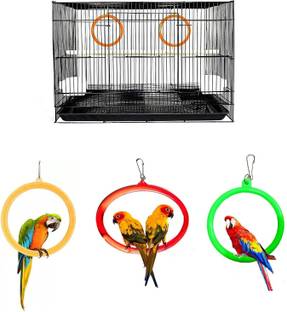 VAYINATO Bird Cage Hanging Ring Plastic Swing Toy (Pack of 3) Interactive Play for Birds Plastic Training Aid For Bird