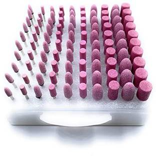 Erasio Abrasive Mounted Stone Bur 2.3mm Set of 100pcs for Grinding, Polishing, Carving Sanding in Metal, Wax, Plastic, Ceramic, Clay, etc for Dental, Jewellery Rotary Bit Set