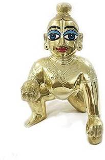 Idolsplace Brass Attractive Laddu Gopal Bal Gopal Kanha Ji 1600gm डेकोरेटिव शोपीस  -  20 cm