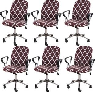 HOUSE OF QUIRK Polyester Snapdex Stretch Print Computer Office Chair Cover (Pack of 4) Polyester Snapdex Stretch Print Computer Office Chair Cover (Pack of 6) Sofa Fabric