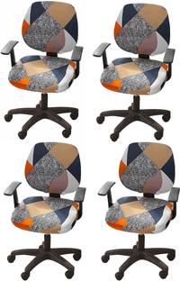 HOUSE OF QUIRK Polyester Snapdex Stretch Print Computer Office Chair Cover (Pack of 4) Polyester Snapdex Stretch Print Computer Office Chair Cover (Pack of 6) Sofa Fabric