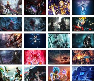 PRINTHUBS 30.48 cm Superhero Cartoon Anime Poster for Gaming Room Wall Decor A4 (Size11.9x8.3 In)S2 Removable Sticker