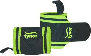 TYNOR Wrist Wrap With Thumb Loop, Black & Green, Universal, Pack of 2 Wrist Support