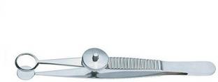 Agarwals Chalazion Forceps Oval Jaws with Locking Thumb Screw 15 mm Lens Forceps