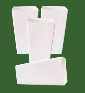 SNSHOPEE Decorative Designer Square Vases (Pack of 4) for Artificial Flowers and Plants Plastic Vase