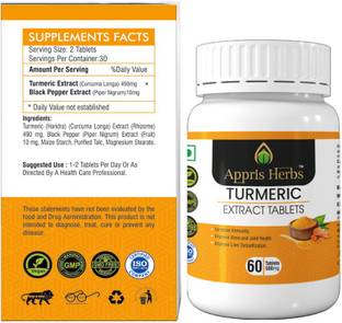 Appris Herbs TURMERIC (HALDI)(CURCUMIN) EXTRACT TABLET