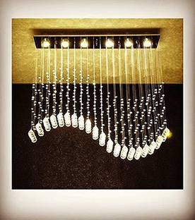 LightWave Crystal Ceiling Light 15cm X 60cm 4 Yellow lights Chandelier for home decor Chandelier Ceiling Lamp