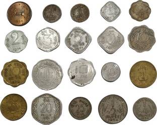 MAHAPHILLA ~ India 1 2 3 5 10 20 25 1/4 1/2 Paisa Rupees 20 Different Coins Modern Coin Collection