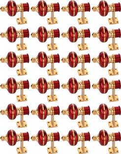 Sun Shield Maroon, Gold Curtain Knobs, Curtain Hooks, Rod Rail Bracket Metal