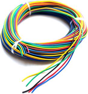 Wizzo 68 Meters 14/36 Multi Color Wire {13.6 Mtr Each Red, Green, Blue, Yellow, Black} Electronic Components Electronic Hobby Kit