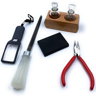 HOUF Gold Testing Premium Kit with Magnifier & Plier for Checking of Gold Purity Power & Hand Tool Kit