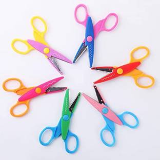 Chahbeli Set of 6 Different design Zig Zag Craft Scissors (Multicolour) Scissors