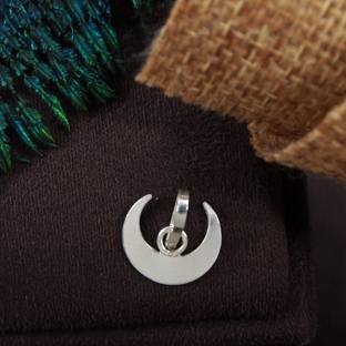 नाकोड़ा स्टोर Chand Pendal (Sidha) (1.5gm) Silver सिल्वर पेंडेंट