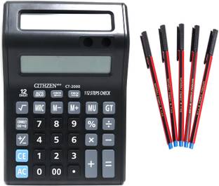 Villy Dual Double Display with Pen Stand - Famous Calculator - 2 Display CT-2000+5PEN Basic  Calculator