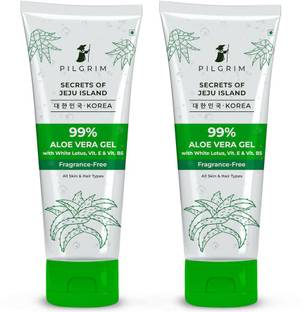 Pilgrim Pure Aloe Vera Gel With Vitamin E-Pack of 2, Multi Purpose Gel For Hair & Skin