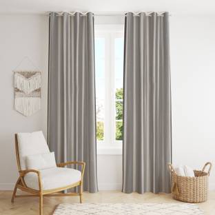 SKJ FURNISHINGS 335 cm (11 ft) Polyester Room Darkening Long Door Curtain (Pack Of 2)
