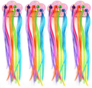 AKADO 24 Colorful kids highlight clip extension wings for girls Hair Extension