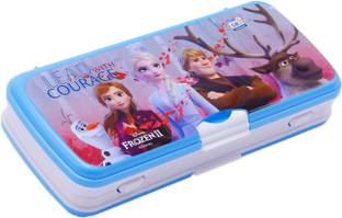 SKI Xylo Big Pencil Box with White Board Frozen Courage Art Plastic Pencil Box