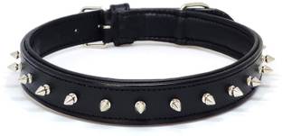 Pet Guard Spiked Dog Collars, Durable Studded Punk Spiked Rivet Adjustable Leathee Info Engraved Dog & Cat Collar Charm