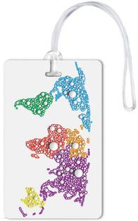 woopme World Map Design Luggage Tag
