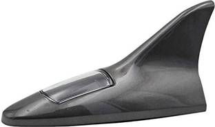 LAVITRA Solar Powered Car Shark Fin Antenna LED Warning Flash Tail Led Warning Light Satellite Vehicle Antenna