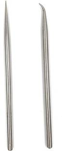 Erasio Steel Slim Burnishers Set of 2 Straight & Curved 6.5” for Bezel Setting, Metal Clay, Engraving, Jewellery Making, Gold/Silver Foil or Keum-boo Application Single Sided Speciality