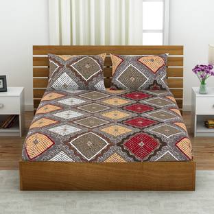 Welspun 140 TC Microfiber Double Geometric Flat Bedsheet