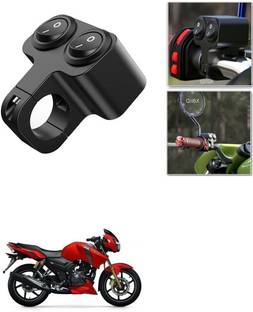 Qiisx CNC On/Off Motorcycle Handlebar Fitting Dual Switch For TVS Apache RTR 160 Handle Bar Grip For TVS Universal For Bike