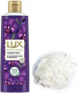 LUX Shower Gel, Black Orchid Fragrance & Oil Bodywash With Loofha