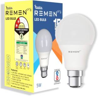 REMEN 5 W Standard B22 LED Bulb