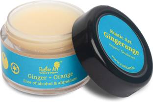 RUSTIC ART Organic Deodorant Balm with Vitamin E | Vegan, Unisex | (Gingerange) Deodorant Cream  -  For Men & Women