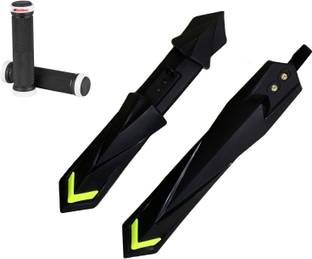 ABC AMOL BICYCLE COMPONENTS Bicycle Front & Rear Mudguard with long Patti Fitting + 1 Handle Grip Full Length Front & Rear Fender
