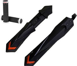 ABC AMOL BICYCLE COMPONENTS Bicycle Front & Rear Mudguard with long Patti Fitting + 1 Handle Grip Full Length Front & Rear Fender